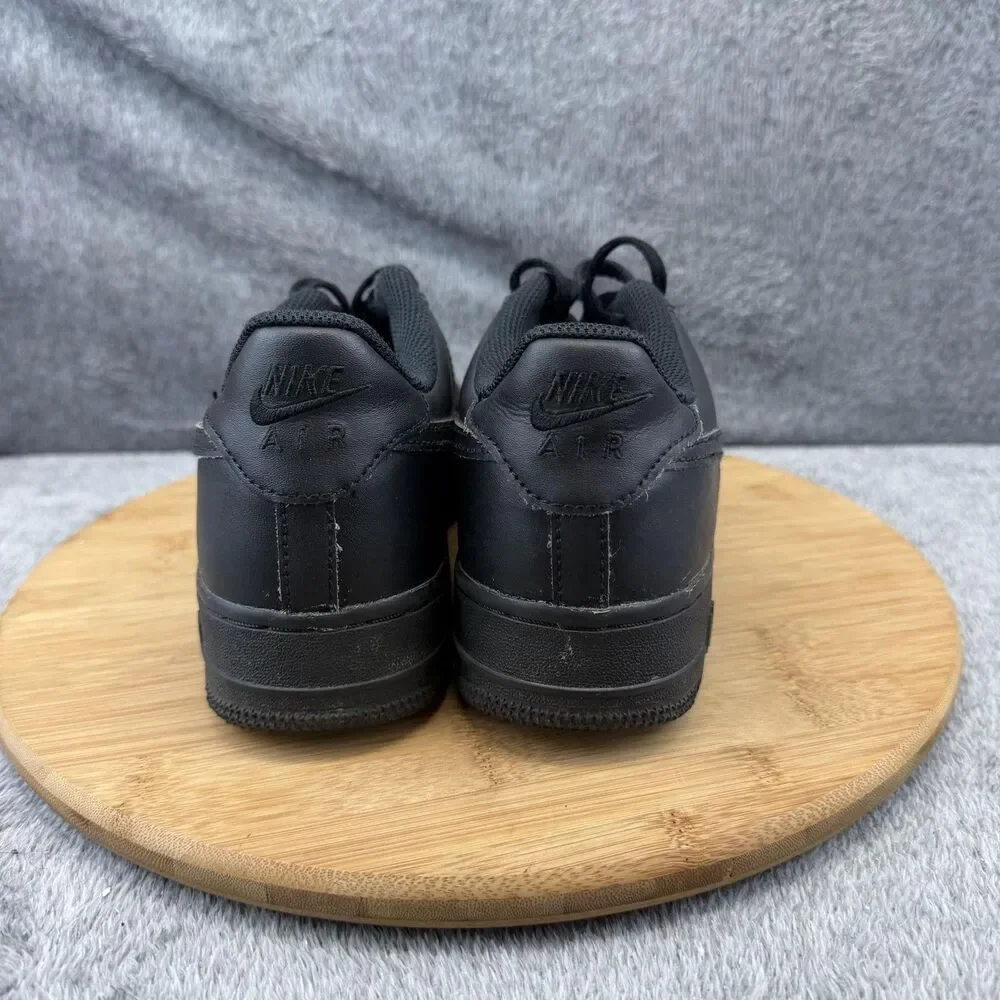 Nike Air Force 1 Low Shoes Boys Size 7Y Black Leather Casual Sneakers DH2920-001